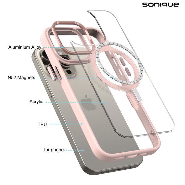 Θήκη Magnetic MagMetal Sonique Apple iPhone 12 Pro Max Ροζ 5210312021531