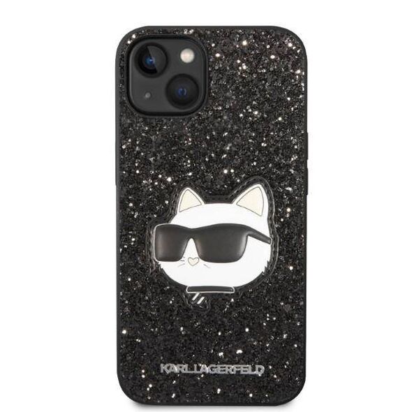 Original Case IPHONE 14 PLUS Karl Lagerfeld Hardcase Glitter Choupette Patch (KLHCP14MG2CPK) black 3666339099404