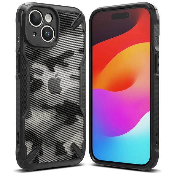 Ringke Husa pentru iPhone 15 - Ringke Fusion X Design - Camo Black 8809919309134 έως 12 άτοκες Δόσεις