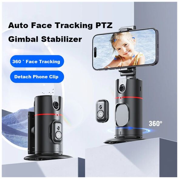 Techsuit Phone Gimbal with Gesture Recognition, 1200mAh - Techsuit (P02) - Black 5949419122253 έως 12 άτοκες Δόσεις