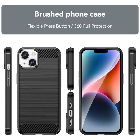 Techsuit Case for iPhone 16 Plus - Techsuit Carbon Silicone - Black 5949419188204 έως 12 άτοκες Δόσεις