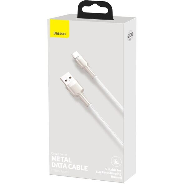 Baseus USB to Type-C Data Cable 66W, 2m - Baseus Cafes (CAKF000202) - White 6953156209787 έως 12 άτοκες Δόσεις