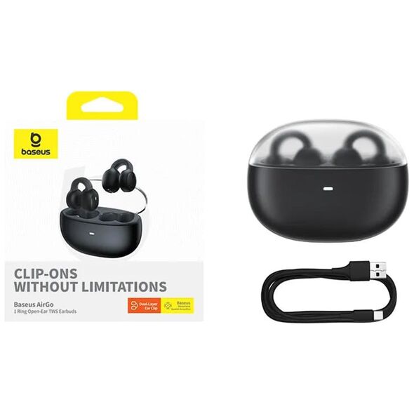 Baseus Bluetooth 5.3 Wireless Headset, TWS, Open-Ear Clip - Baseus AirGo 1 Ring (A00069201223-00) - Stellar White 6932172655341 έως 12 άτοκες Δόσεις