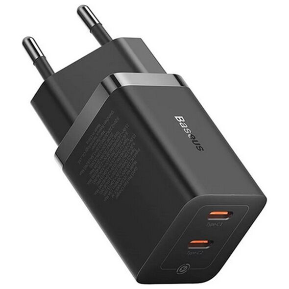 Baseus Char charger 2x Type-C, GaN, Fast Charging, 40W - Baseus (CCGP180101) - Black 6932172627904 έως 12 άτοκες Δόσεις