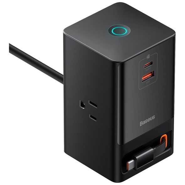 Baseus Charger 3 x AC, USB, Type-C with Type-C cable, 65W - Baseus (PSLR0001000101) - Black 6932172616816 έως 12 άτοκες Δόσεις