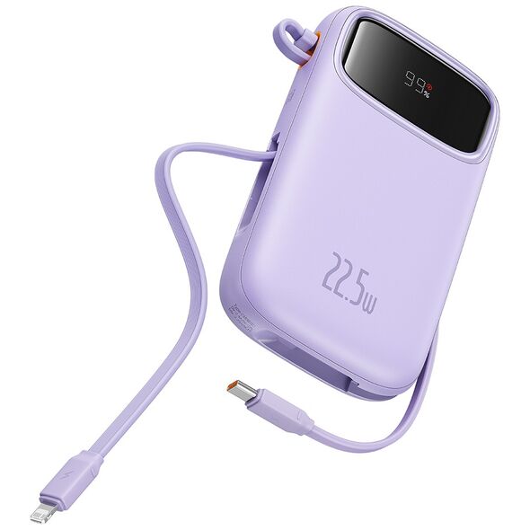 Baseus External Battery Pack 2x Lightning, 3x Type-C, 2x USB, 22.5W, 20000mAh + Type-C Cable, 30cm - Baseus Qpow Pro+ (P1005555002513-00) - Purple 6932172636258 έως 12 άτοκες Δόσεις