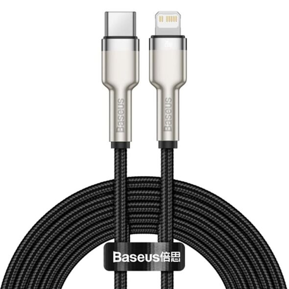 Baseus Cablu Type-C la Lightning, 20W, 25cm - Baseus Cafule Series Metal (CATLJK-01) - Black 6953156202054 έως 12 άτοκες Δόσεις