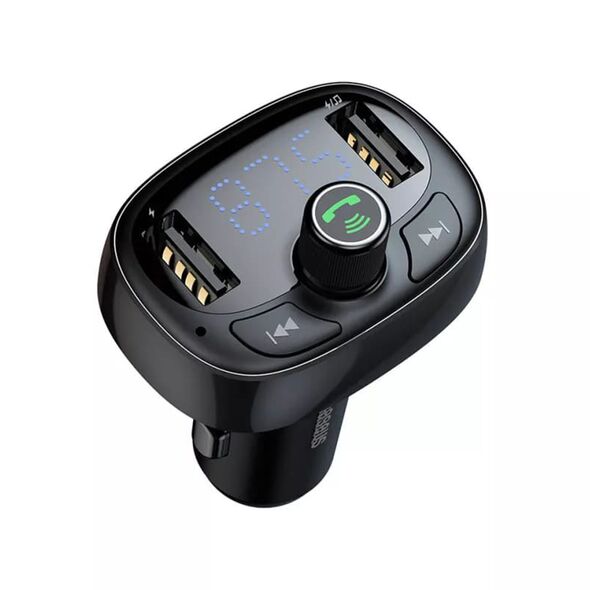 Baseus Car Charger with Modulator, 2x USB, TF Card, MP3 - Baseus (CCMT000301) - Black 6932172628239 έως 12 άτοκες Δόσεις