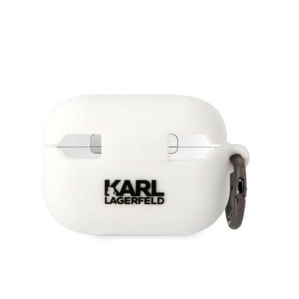 Case APPLE AIRPODS PRO 2 Karl Lagerfeld Silicone Karl Head 3D white 3666339099244