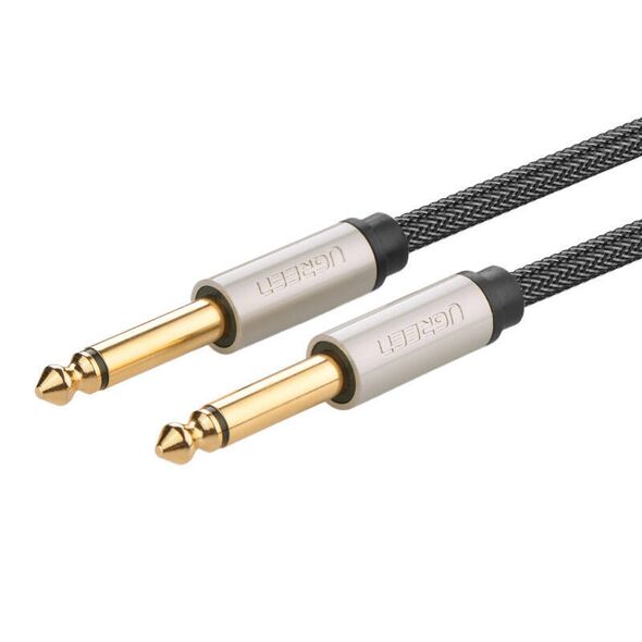 Jack 6.3mm to jack 6.35mm cable Ugreen AV128, 5m, gold-plated (black) 6957303816408