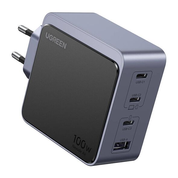 Wall charger Ugreen Nexode Air 100W, 3x USB-C, USB (gray) 6941876230433