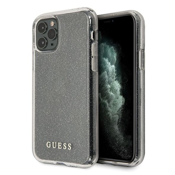 Guess GUHCN65PCGLSI iPhone 11 Pro Max silver/silver hard case Glitter 3700740476505