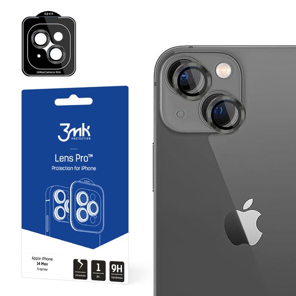 Camera glass for iPhone 14 Plus 9H for 3mk Lens Protection Pro series lens - gray 5903108484121