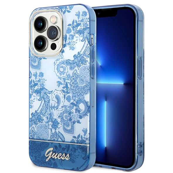 Guess GUHCP14LHGPLHB iPhone 14 Pro 6.1&quot; blue/blue hardcase Porcelain Collection 3666339064341