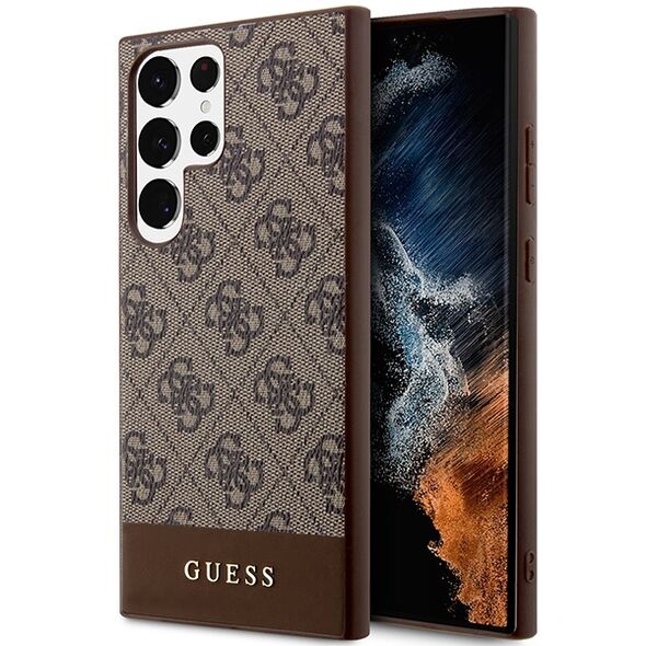 Guess GUHCS23LG4GLBR S23 Ultra S918 brown/brown hardcase 4G Stripe Collection 3666339117573