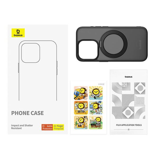 Baseus Phone Case Baseus SkyRing Magnetic with Stand for iP 13 Pro + tempered-glass and cleaning kit (black) 065882  P60161004101-03 έως και 12 άτοκες δόσεις 6932172659264