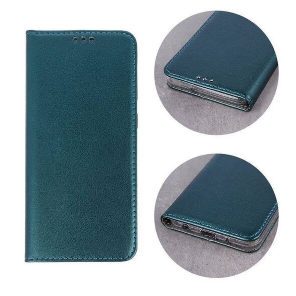 Case MOTOROLA MOTO E14 Wallet with a Flap Leatherette Holster Magnet Book dark green 5907457792623