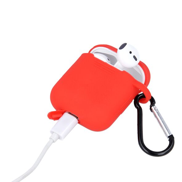 Case for Airpods / Airpods 2 red with hook 5900495825476