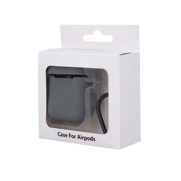 Case for Airpods / Airpods 2 gray with hook 5900495825483