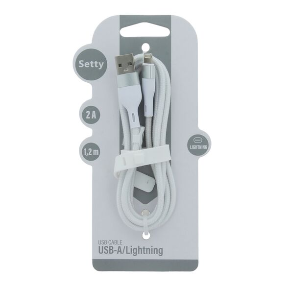 Setty USB - Lightning cable 1,2 m 2A KNA-L-1.220 white 5900495094193