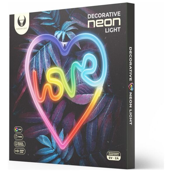 Neon LED RGB LOVE IN HEART FLRN02 + RC Forever Light 5900495396532