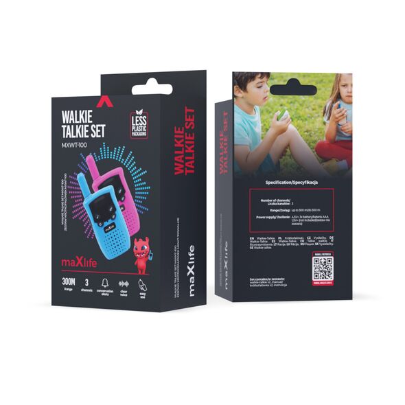 Maxlife MXWT-100 walkie talkie set blue - pink 5907457738720