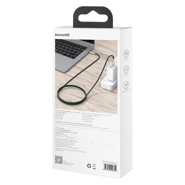 Baseus cable Cafule Metal PD USB-C - USB-C 2,0 m green 100W 6953156202399