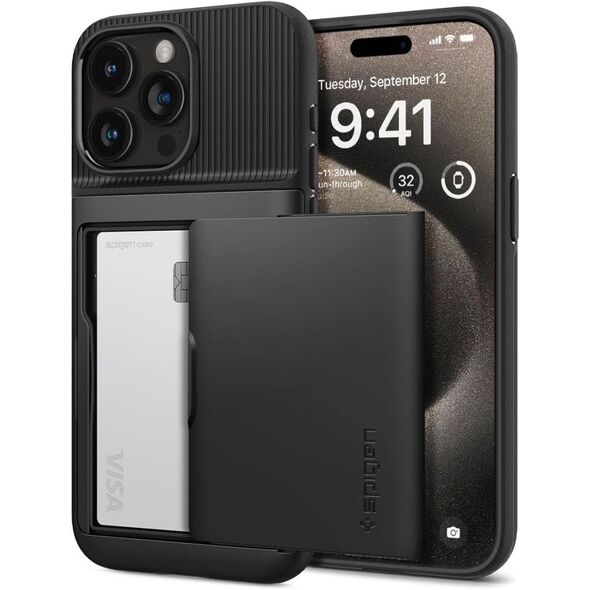 Spigen Slim Armor CS case for iPhone 15 Pro Max 6,7&quot; black 8809896749381