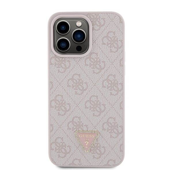 Guess case for iPhone 15 Pro Max 6.7&quot; GUHCP15XP4TDPP pink hardcase Leather 4G Diamond Triangle 3666339146696