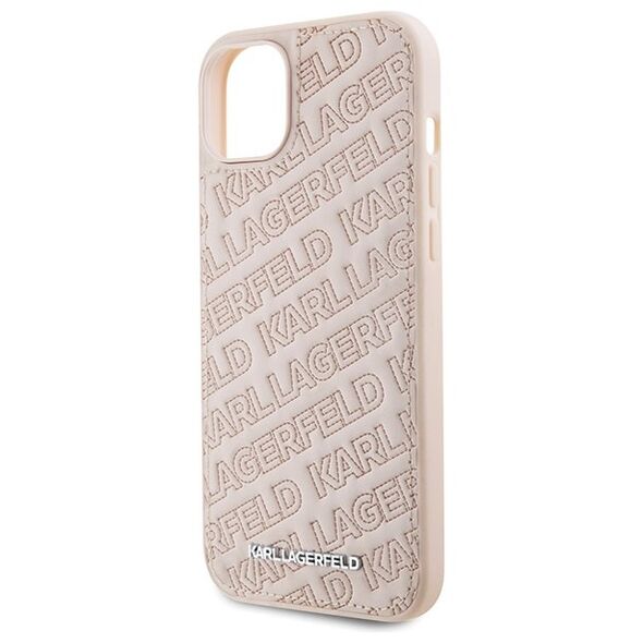 Karl Lagerfeld case for iPhone 15 Plus 6,7&quot; pink KLHCP15MPQKPMP HC QUILTED K PATTERN 3666339165161