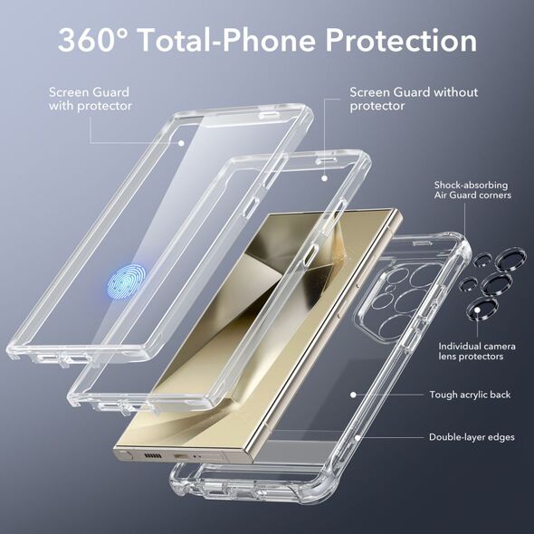 ESR Husa pentru Samsung Galaxy S24 Ultra + Folie - ESR Armor Tough Kickstand HaloLock - Clear 4894240189955 έως 12 άτοκες Δόσεις