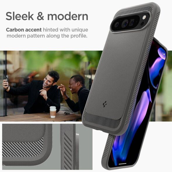 Case for GOOGLE PIXEL 9 PRO XL Spigen Rugged Armor Marble gray 8809971227193