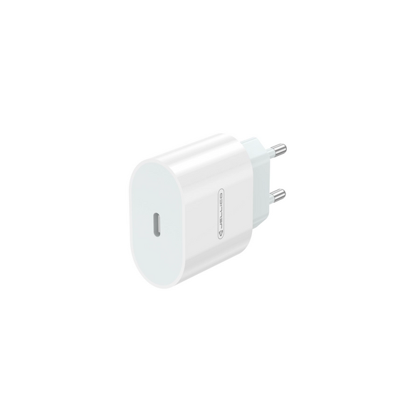 20W PD USB-C Wall Charger Jellico AK200 + USB-C to USB-C Cable White 6974929205584