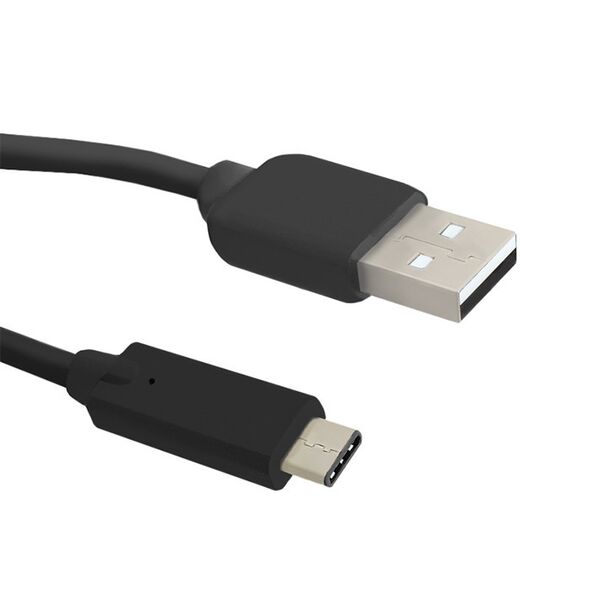 Kabel USB Qoltec USB-A - USB-C 0.25 m Czarny (50496)