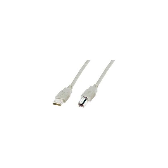 Kabel USB Digitus USB-A - USB-B 1.8 m Beżowy (AK-300102-018-E)