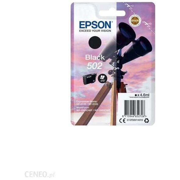 Tusz Epson Tusz 502 Black 4.6ml (C13T02V14020)