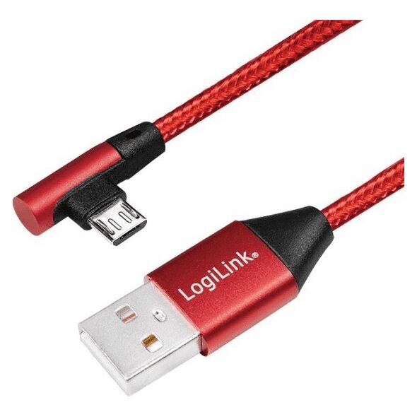 Kabel USB LogiLink USB-A - microUSB 1 m Czerwony (CU0150)