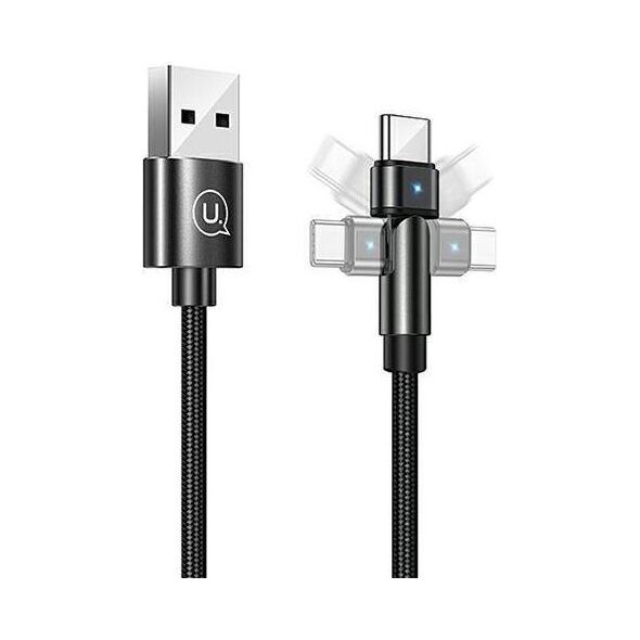 Kabel USB Usams USB-A - USB-C 1 m Czarny (US-SJ477)