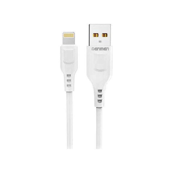 Kabel USB Denmen USB-A - Lightning 1 m Biały (29347)