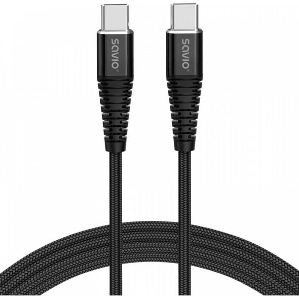 Kabel USB Savio USB-C - USB-C 2 m Czarny (1_811565)