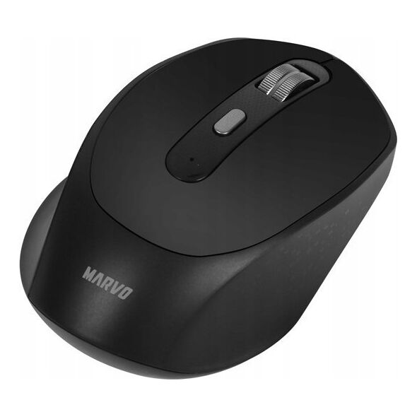 Mysz Marvo Marvo Mysz WM106W BK, 1600DPI, Bluetooth a 2,4GHz, optyczna, 6kl., bezprzewodowa, czarna, wbudowany akumulator, biurowa, cicha, DU