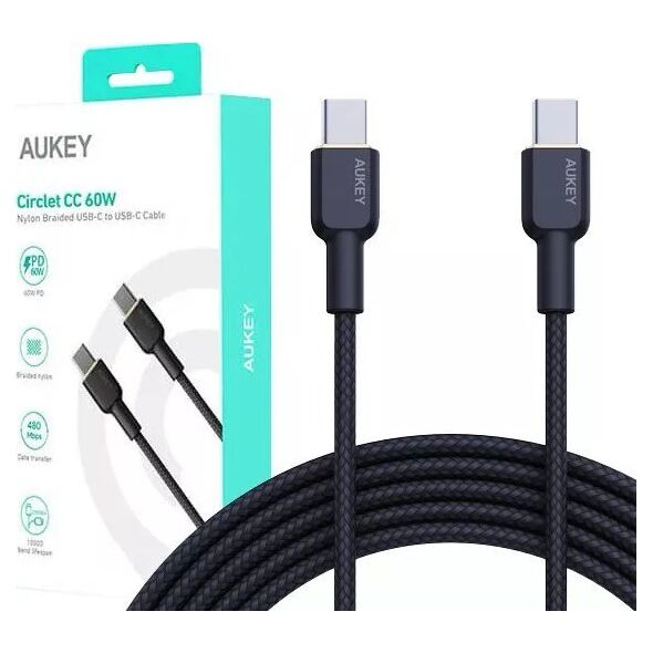 Kabel USB Aukey USB-C - USB-C 1.8 m Czarny (CB-NCC2 BK)