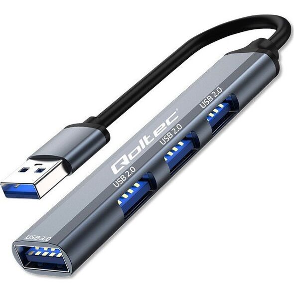 HUB USB Qoltec HUB adapter USB 3.0 4w1 | USB 3.0 | 3x USB 2.0