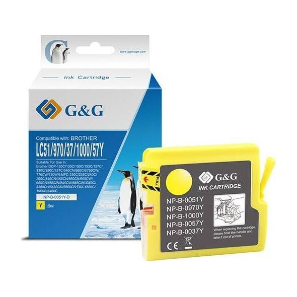 Tusz G&G kompatybilny z LC-1000Y, LC-970Y, NP-B-0051Y/1000Y/970Y, yellow, 400s