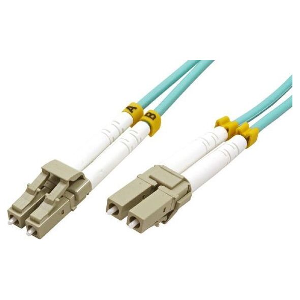 Optyczny Patchcord Multi mode (50/125), LC-LC/15m, niebiesko-zielony, economy