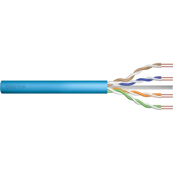 Digitus Kabel teleinformatyczny instalacyjny DIGITUS kat.6A, U/UTP, Dca, AWG 23/1, LSOH, 50m, niebieski, ofoliowany