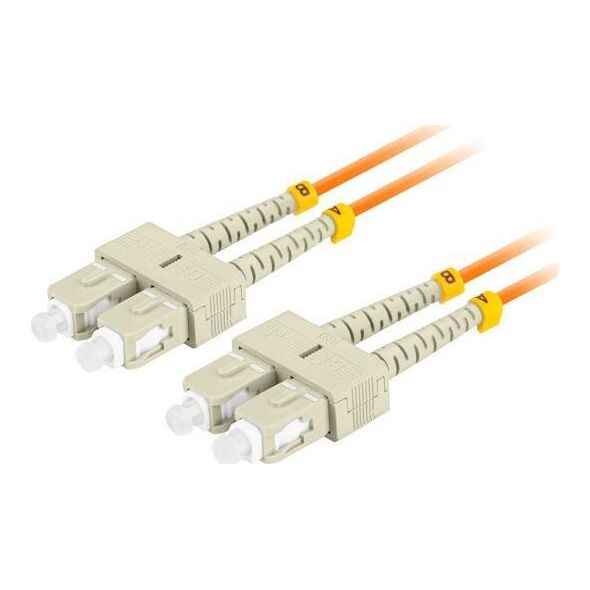 Lanberg PATCHCORD ŚWIATŁOWODOWY MM SC/UPC-SC/UPC DUPLEX 3.0MM OM2 50/125 LSZH 5M POMARAŃCZOWY LANBERG