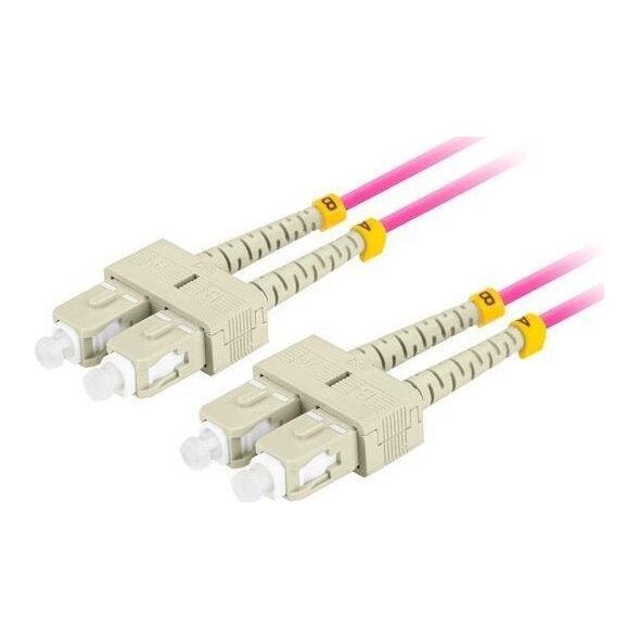 Lanberg PATCHCORD ŚWIATŁOWODOWY MM SC/UPC-SC/UPC DUPLEX 3.0MM OM4 50/125 LSZH 5M FIOLETOWY LANBERG