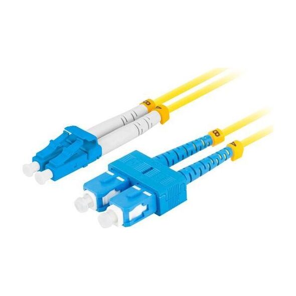 Lanberg PATCHCORD ŚWIATŁOWODOWY SM SC/UPC-LC/UPC DUPLEX 3.0MM LSZH G657A1 1M ŻÓŁTY LANBERG