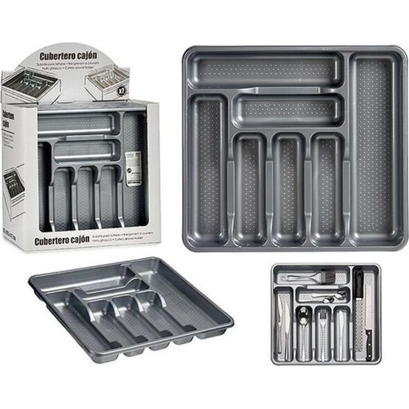 Bigbuy Home Organizer na Sztućce Metaliczny Plastikowy (39 x 4,5 x 42,5 cm)